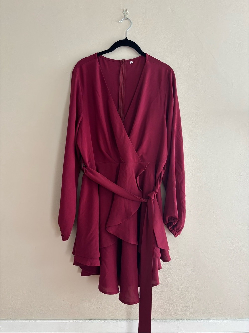 Women's Wrap Dress in Wine Red